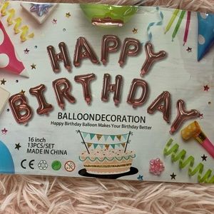 Happy 21st birthday banner and happy birthday balloons